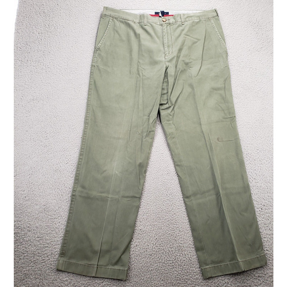Tommy Hilfiger Pants Mens 40/32 Green Classiccore‎ Preppy Straight Chino - Picture 1 of 12